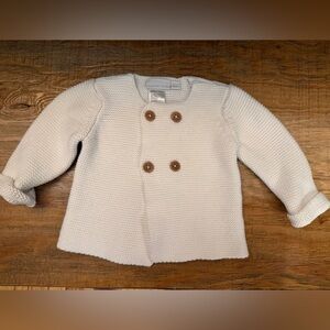 White Double-Breasted Baby Cardigan 100% cotton never worn